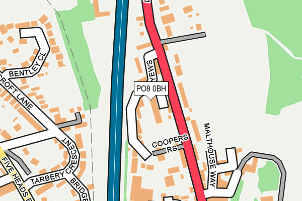 PO8 0BH map - OS OpenMap – Local (Ordnance Survey)