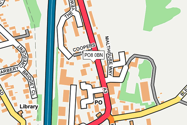 PO8 0BN map - OS OpenMap – Local (Ordnance Survey)