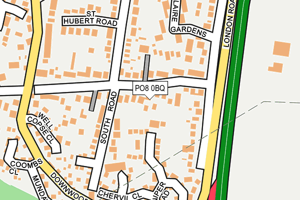 PO8 0BQ map - OS OpenMap – Local (Ordnance Survey)