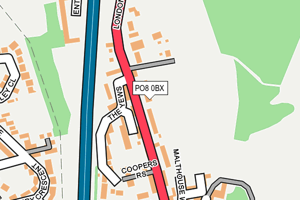 PO8 0BX map - OS OpenMap – Local (Ordnance Survey)