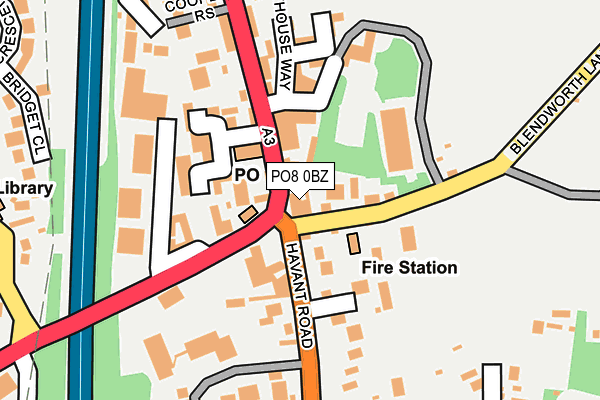 PO8 0BZ map - OS OpenMap – Local (Ordnance Survey)