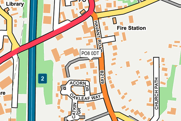 PO8 0DT map - OS OpenMap – Local (Ordnance Survey)