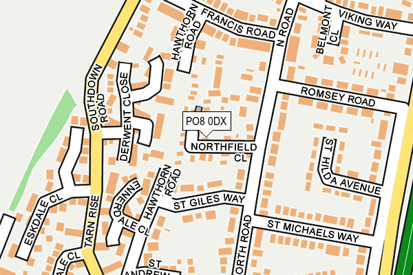 PO8 0DX map - OS OpenMap – Local (Ordnance Survey)