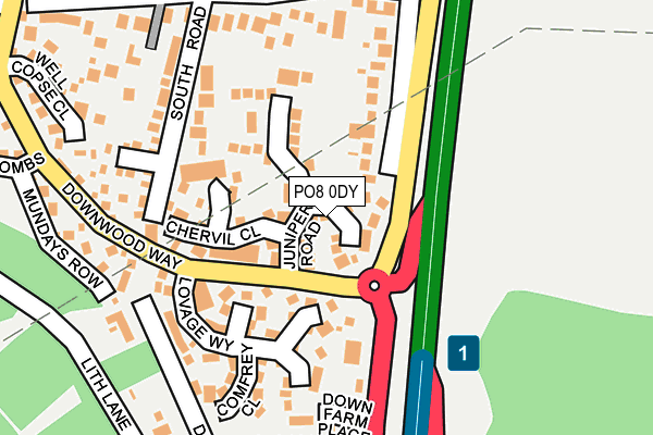 PO8 0DY map - OS OpenMap – Local (Ordnance Survey)