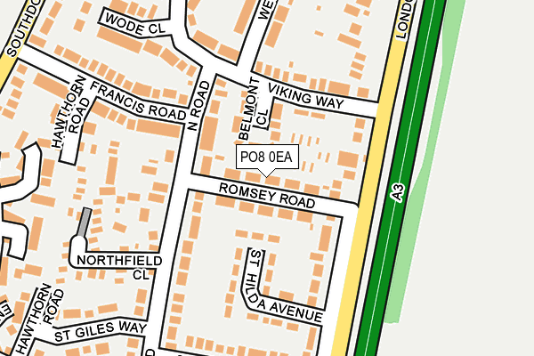 PO8 0EA map - OS OpenMap – Local (Ordnance Survey)