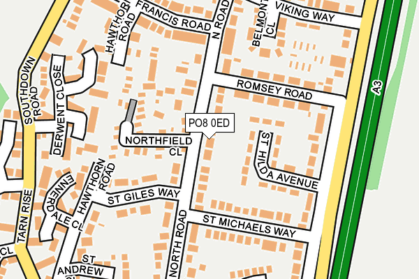 PO8 0ED map - OS OpenMap – Local (Ordnance Survey)