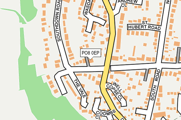 PO8 0EP map - OS OpenMap – Local (Ordnance Survey)