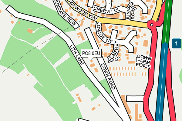 PO8 0EU map - OS OpenMap – Local (Ordnance Survey)