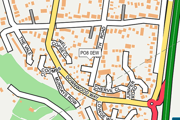 PO8 0EW map - OS OpenMap – Local (Ordnance Survey)