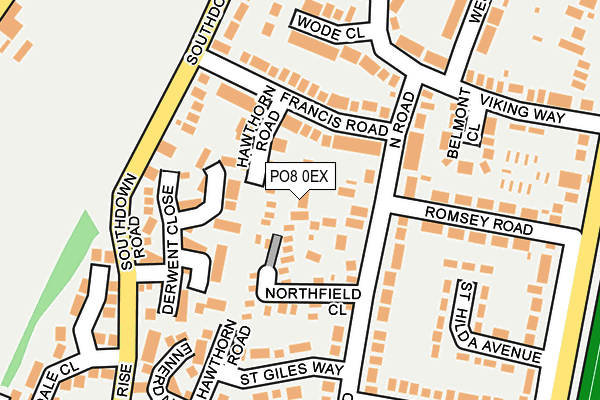 PO8 0EX map - OS OpenMap – Local (Ordnance Survey)