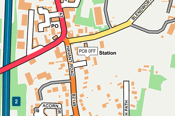 PO8 0FF map - OS OpenMap – Local (Ordnance Survey)