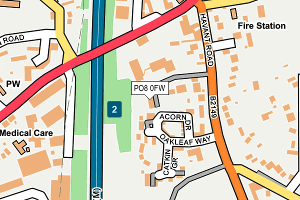 PO8 0FW map - OS OpenMap – Local (Ordnance Survey)