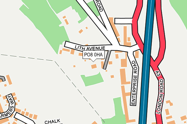 PO8 0HA map - OS OpenMap – Local (Ordnance Survey)