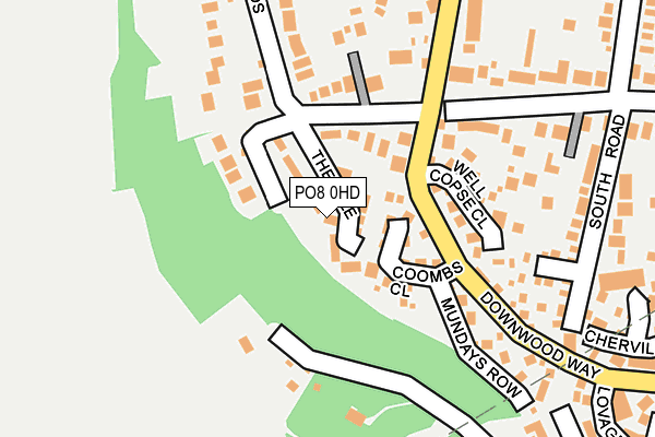 PO8 0HD map - OS OpenMap – Local (Ordnance Survey)