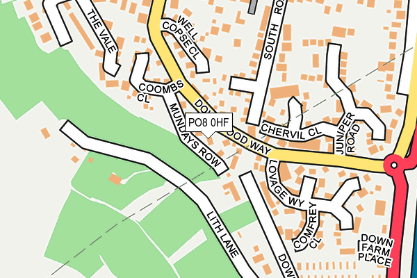 PO8 0HF map - OS OpenMap – Local (Ordnance Survey)