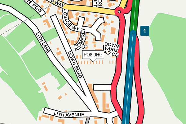 PO8 0HG map - OS OpenMap – Local (Ordnance Survey)