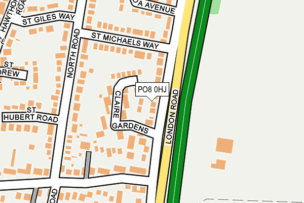 PO8 0HJ map - OS OpenMap – Local (Ordnance Survey)