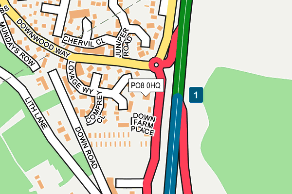 PO8 0HQ map - OS OpenMap – Local (Ordnance Survey)