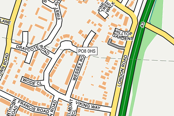 PO8 0HS map - OS OpenMap – Local (Ordnance Survey)