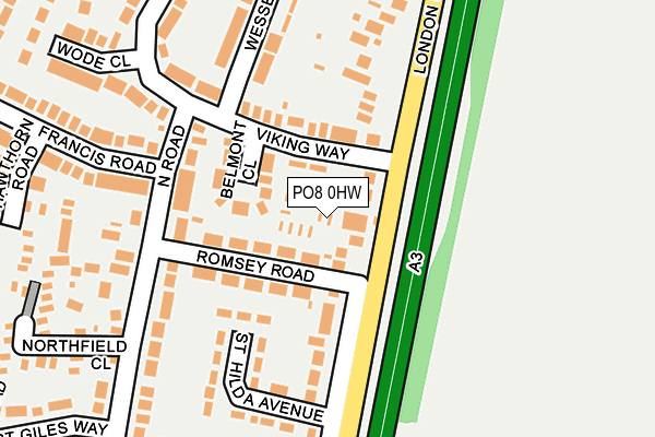 PO8 0HW map - OS OpenMap – Local (Ordnance Survey)