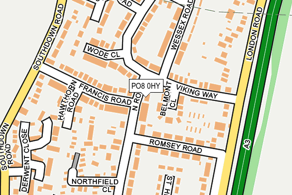 PO8 0HY map - OS OpenMap – Local (Ordnance Survey)