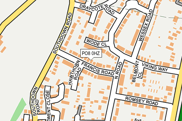 PO8 0HZ map - OS OpenMap – Local (Ordnance Survey)