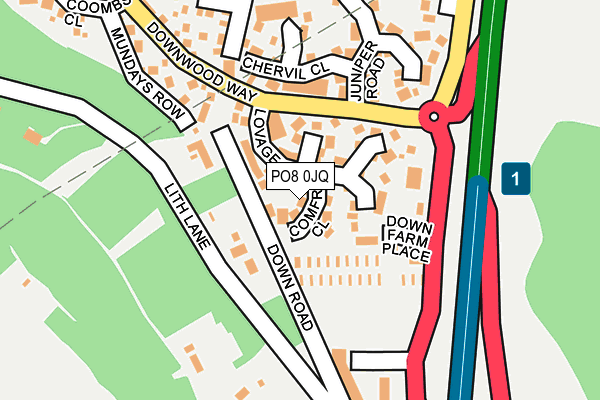 PO8 0JQ map - OS OpenMap – Local (Ordnance Survey)