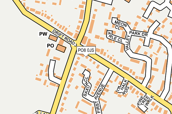 PO8 0JS map - OS OpenMap – Local (Ordnance Survey)