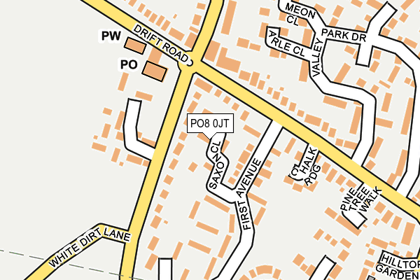 PO8 0JT map - OS OpenMap – Local (Ordnance Survey)