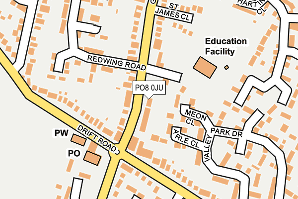 PO8 0JU map - OS OpenMap – Local (Ordnance Survey)