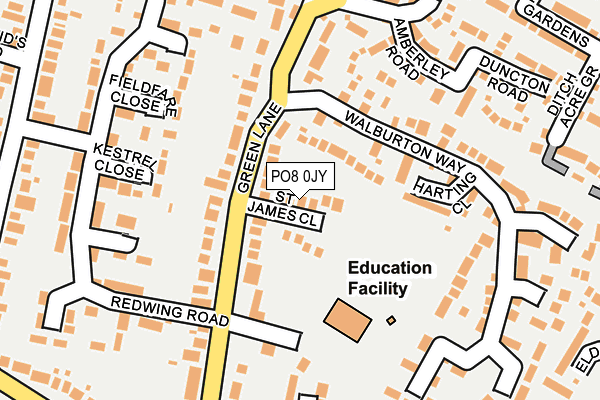 PO8 0JY map - OS OpenMap – Local (Ordnance Survey)