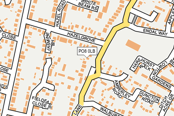 PO8 0LB map - OS OpenMap – Local (Ordnance Survey)