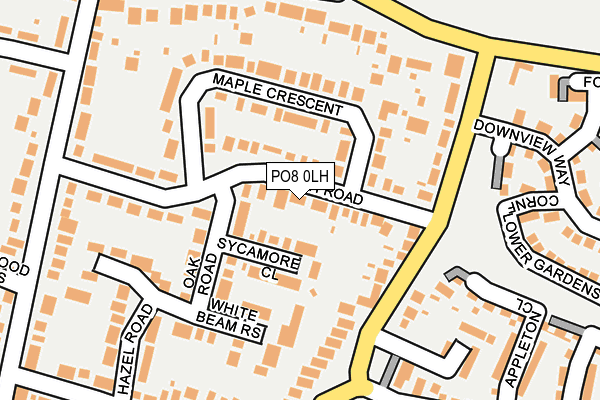 PO8 0LH map - OS OpenMap – Local (Ordnance Survey)