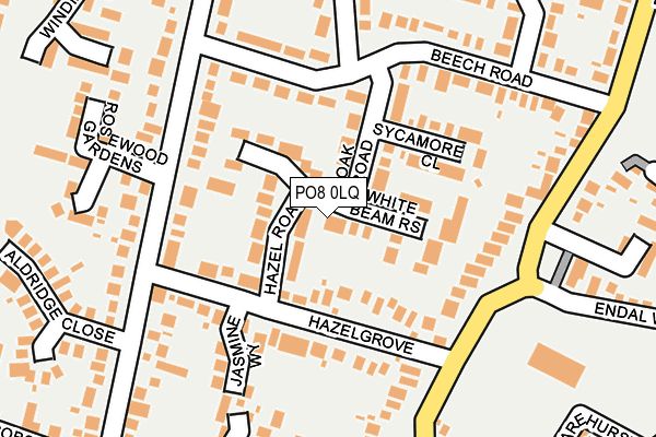 PO8 0LQ map - OS OpenMap – Local (Ordnance Survey)