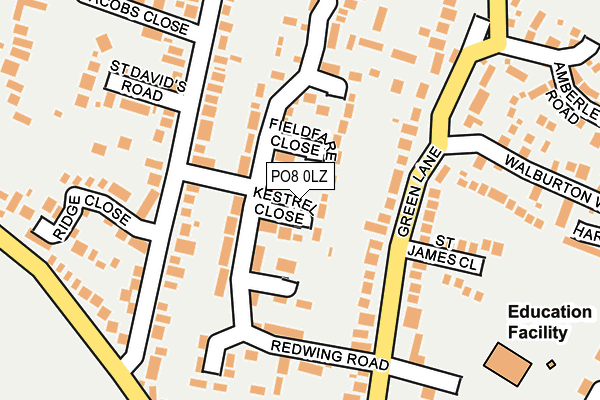 PO8 0LZ map - OS OpenMap – Local (Ordnance Survey)