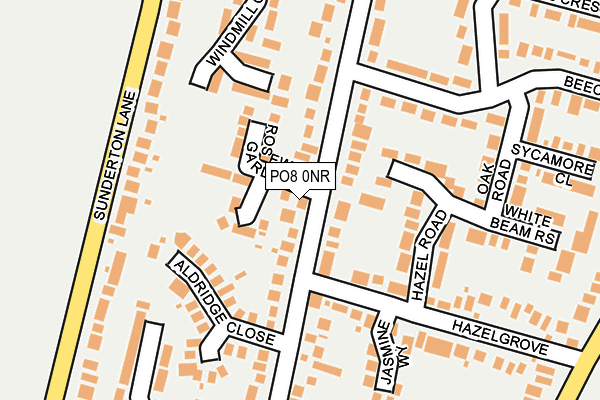 PO8 0NR map - OS OpenMap – Local (Ordnance Survey)