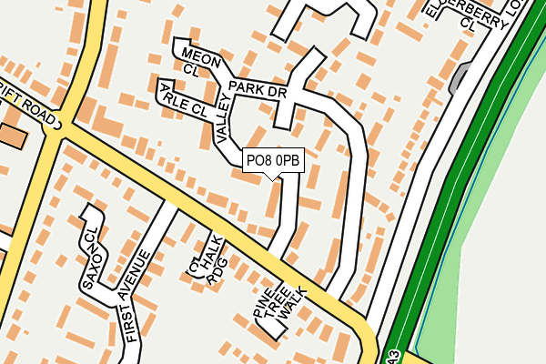 PO8 0PB map - OS OpenMap – Local (Ordnance Survey)