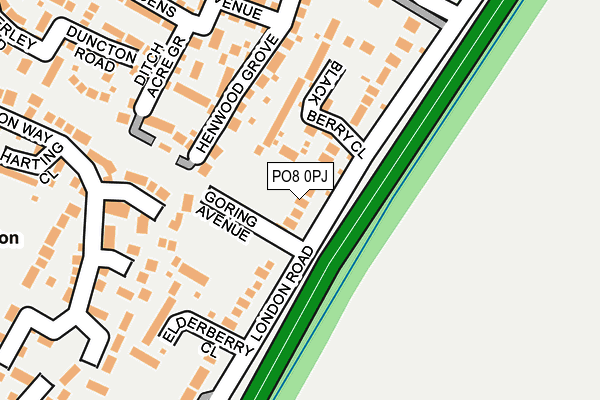 PO8 0PJ map - OS OpenMap – Local (Ordnance Survey)