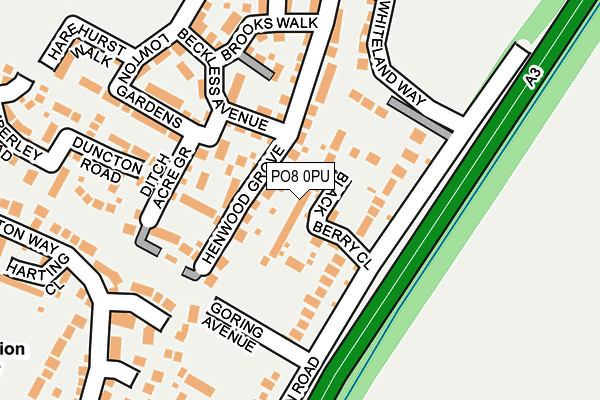 PO8 0PU map - OS OpenMap – Local (Ordnance Survey)