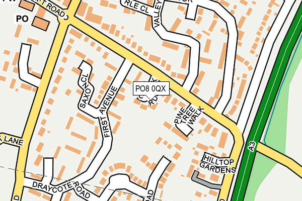 PO8 0QX map - OS OpenMap – Local (Ordnance Survey)