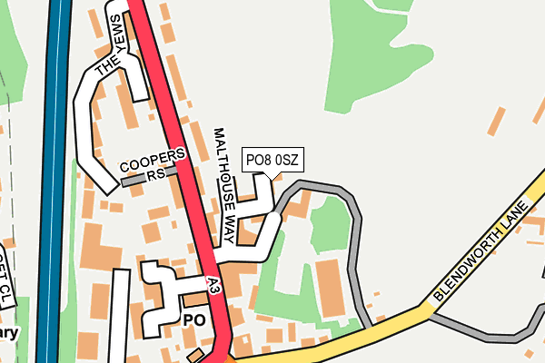 PO8 0SZ map - OS OpenMap – Local (Ordnance Survey)