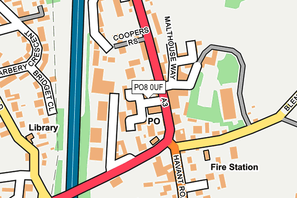 PO8 0UF map - OS OpenMap – Local (Ordnance Survey)