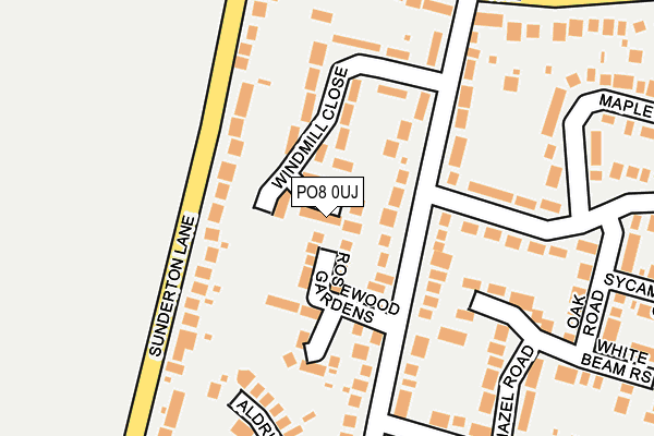 PO8 0UJ map - OS OpenMap – Local (Ordnance Survey)