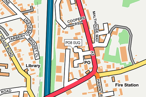 PO8 0UQ map - OS OpenMap – Local (Ordnance Survey)