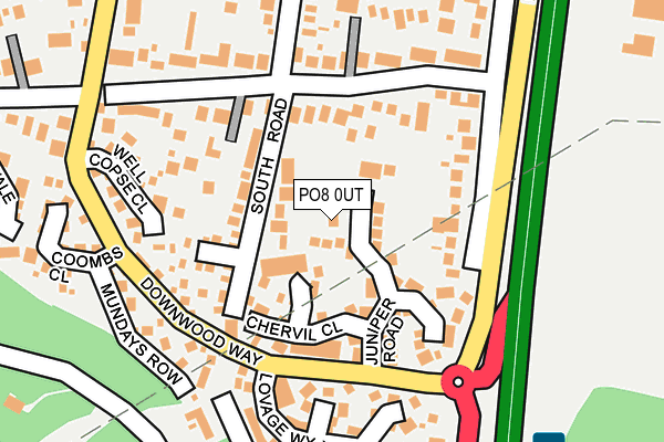PO8 0UT map - OS OpenMap – Local (Ordnance Survey)