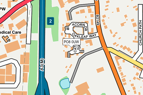 PO8 0UW map - OS OpenMap – Local (Ordnance Survey)