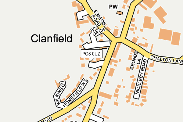 PO8 0UZ map - OS OpenMap – Local (Ordnance Survey)