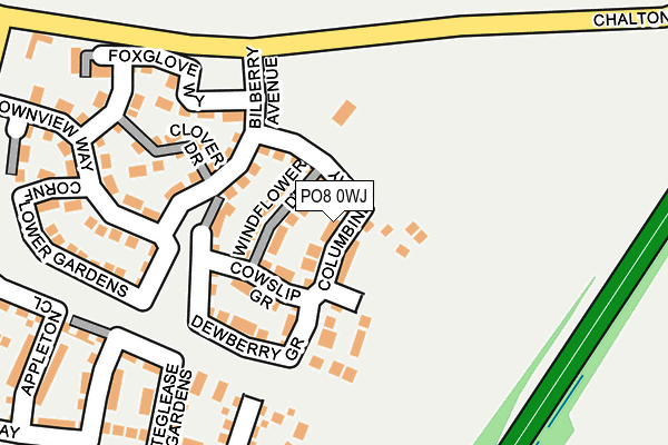 PO8 0WJ map - OS OpenMap – Local (Ordnance Survey)