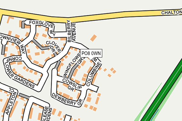 PO8 0WN map - OS OpenMap – Local (Ordnance Survey)