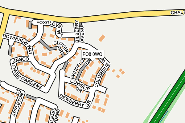 PO8 0WQ map - OS OpenMap – Local (Ordnance Survey)